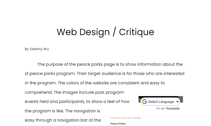 web design critique doc